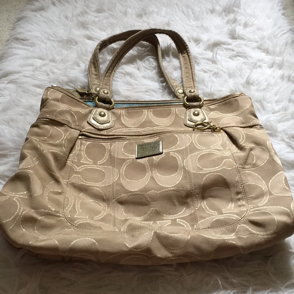 Coach gold shoulder bag